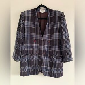 Plaid Double-Breasted Women's Jacket